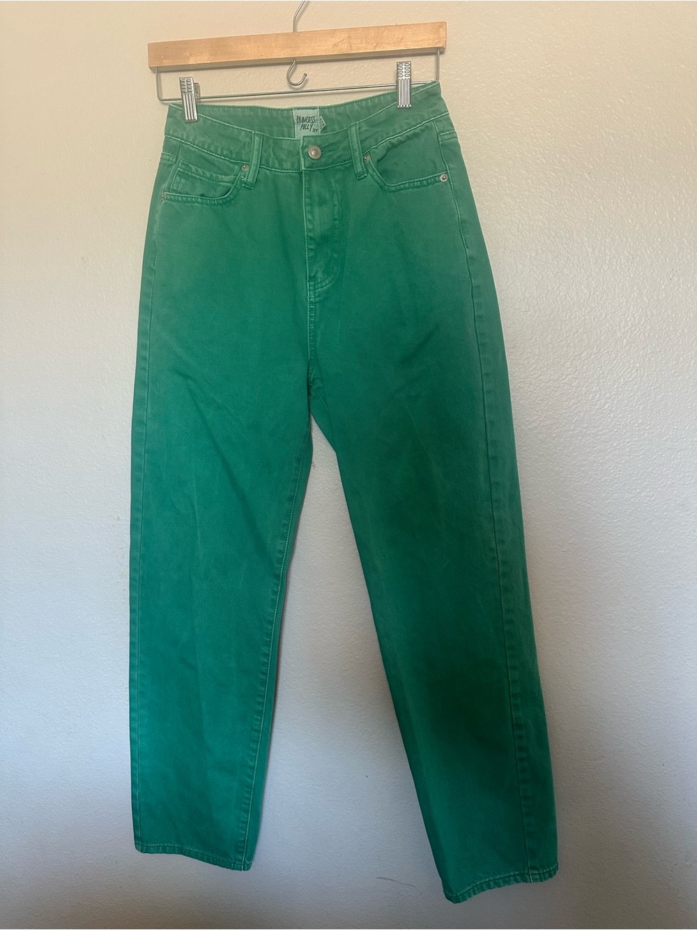 Princess Polly Women’s Slim Straight Jeans in Green